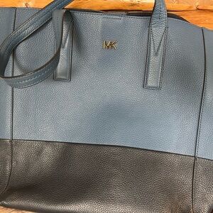 Michael Kors tote - two tone blue with black.